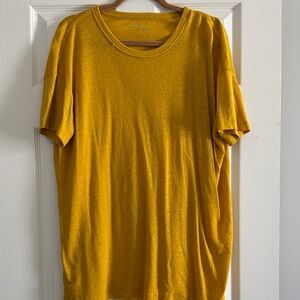 Aerie Short Sleeve Crew Neck T-Shirt in Mustard Yellow